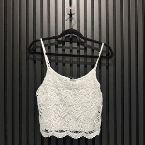 H&M Divided White Eyelet Crop Top